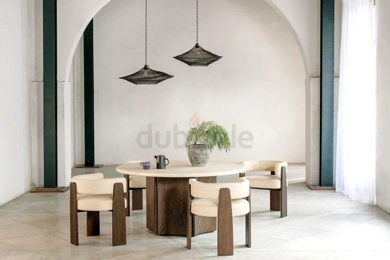 Custom Sculptural Round Dining Table in Natural Wood Finish63211917621507113