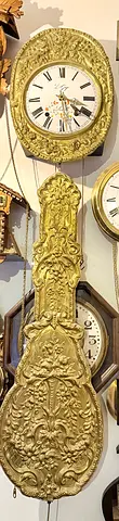 Antique French Brass Pendulum Wall clock Huge size