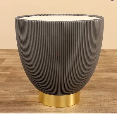 Chic Grey Decorative coffee table with Elegant Gold Base