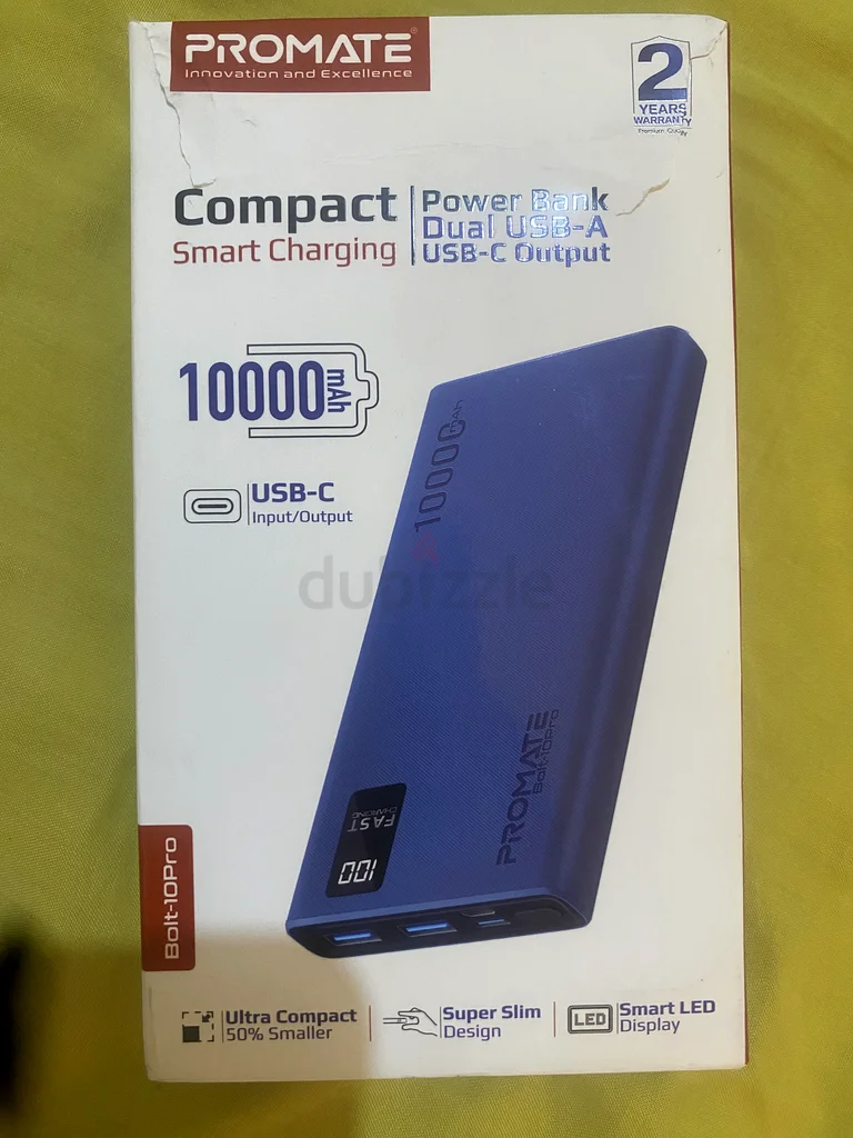 Compact Promate Power Bank - 10000mAh USB-C Charging632607527441951126