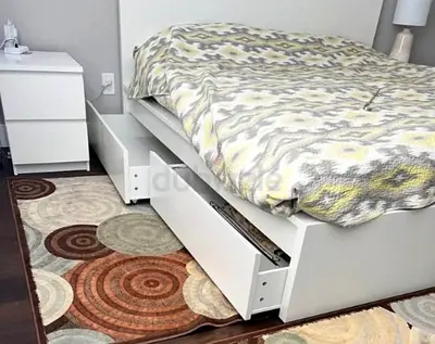 IKEA Malm Storage BeD Frame With Mattress In GooD Condition