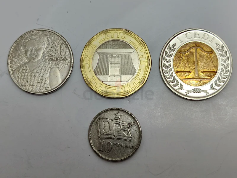 نادرة مجموعة عملات غانا ثنائية الفلزات63224842992515111