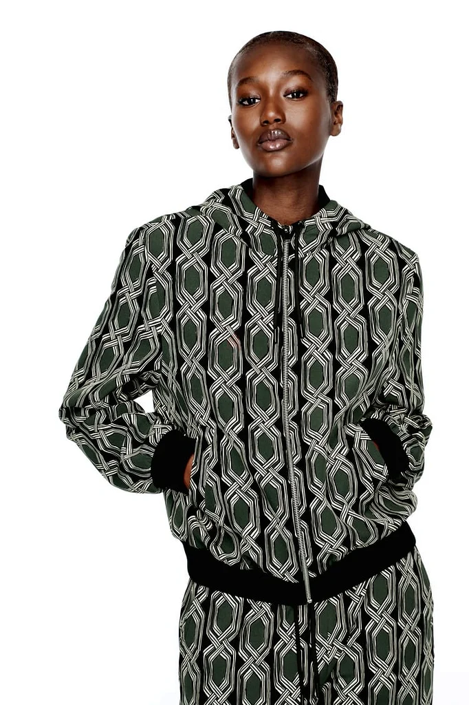 Zara Woman Geometric Print Track Suit Co-ord Set63240125844994111