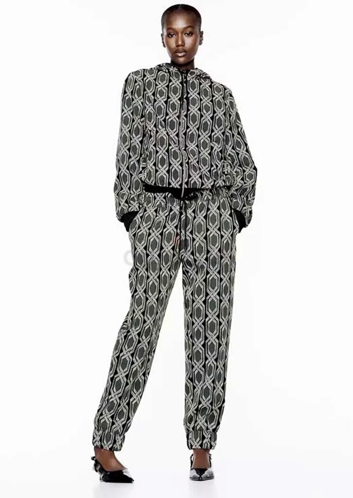 Zara Woman Geometric Print Track Suit Co-ord Set63240125844994114