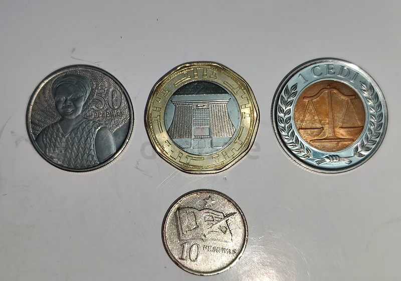 نادرة مجموعة عملات غانا ثنائية الفلزات63224842992515112