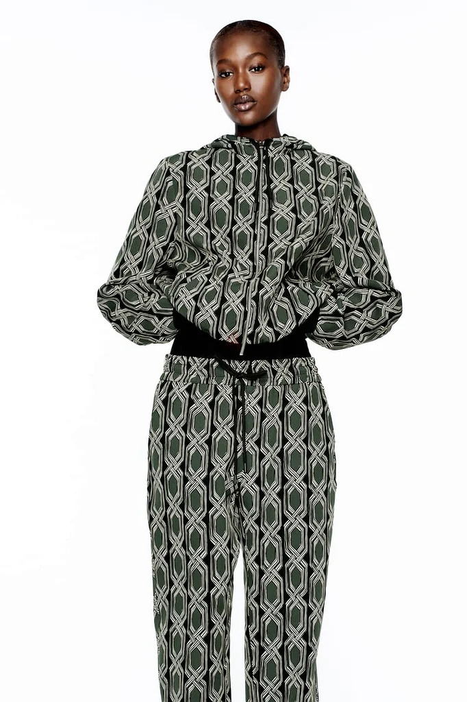 Zara Woman Geometric Print Track Suit Co-ord Set63240125844994113