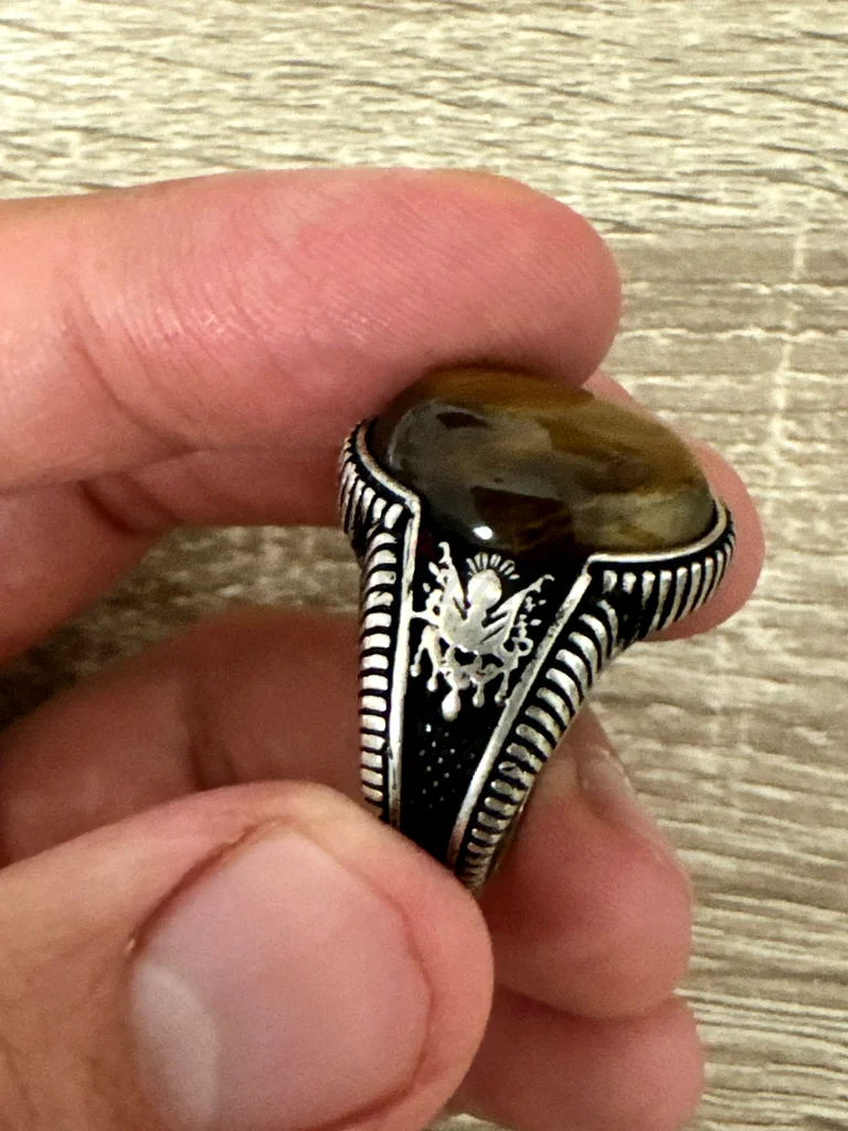 Elegant Vintage Mens Ring with Black Stone63231693990529111