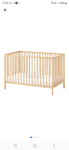 Baby cot with mattress and bumper until 4 years