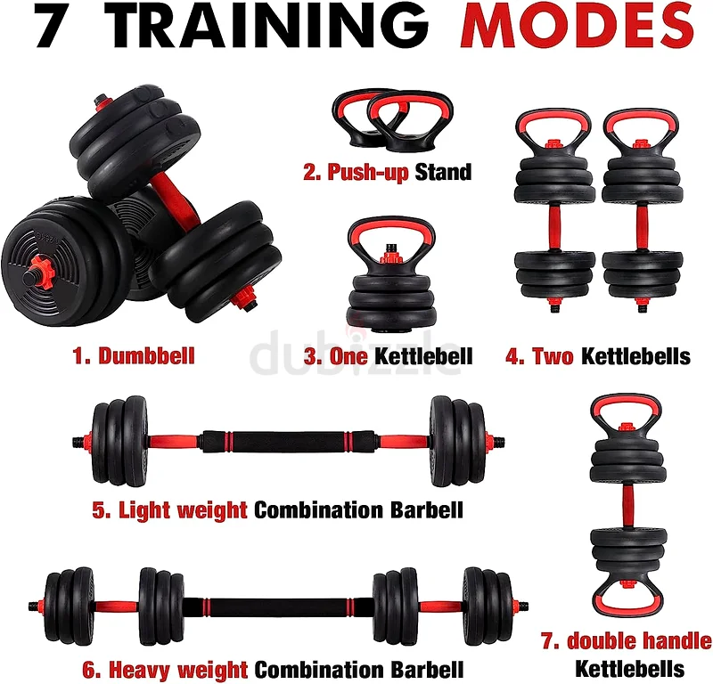 30KG SET of Adjustable Dumbbells Barbell Set, 7 in 163243683814401112
