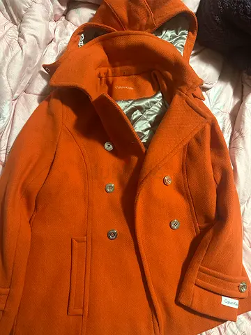 Calvin Klien Orange jacket with gold buttons size medium Brand New