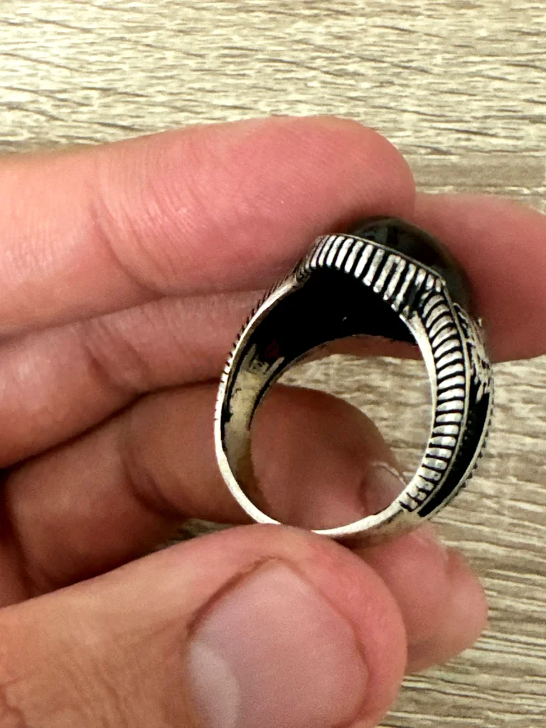 Elegant Vintage Mens Ring with Black Stone63231693990529110