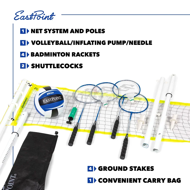 EastPoint Sports 2-in-1 Premium Volleyball and Badminton Net Set63247758640002113