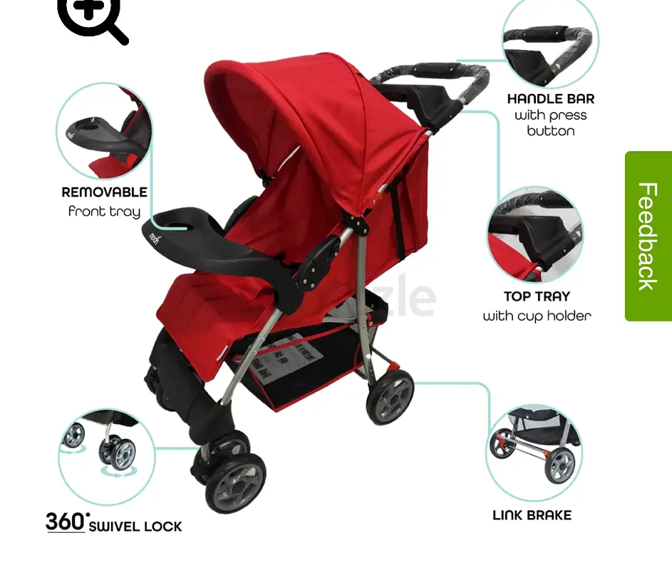 Stylish and Versatile Red Stroller for Ultimate Comfort!