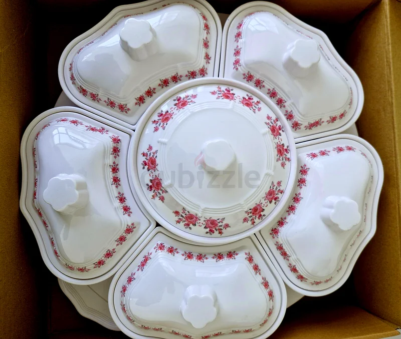 Royalford 14-Piece Floral Revolving Serving Tray Set63215872134659112