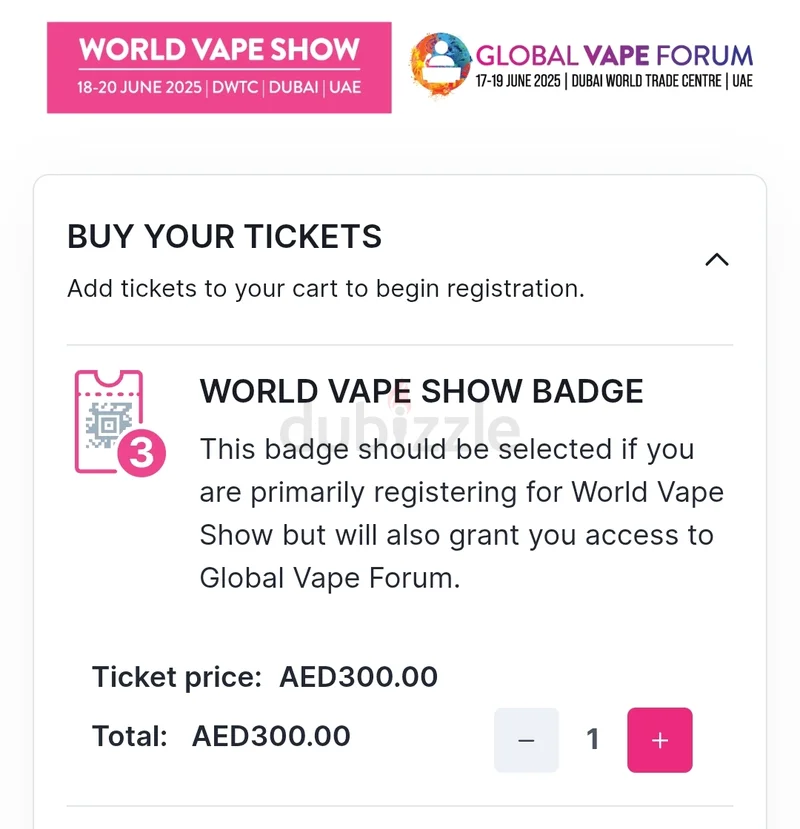 World Vape Show Dubai 2025 Ticket62929656026113114