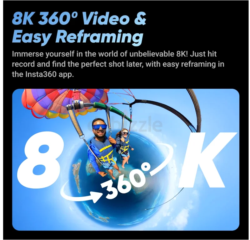 كاميرا إنستا 360 للعمل بزاوية 360 درجة بدقة 8 كيه X463235600073858112