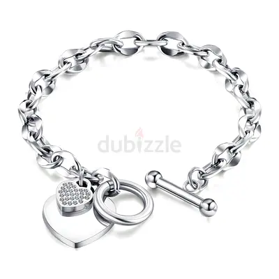 Flash sale Only this two days Charming Heart Silver Stainless Steel Bracelet