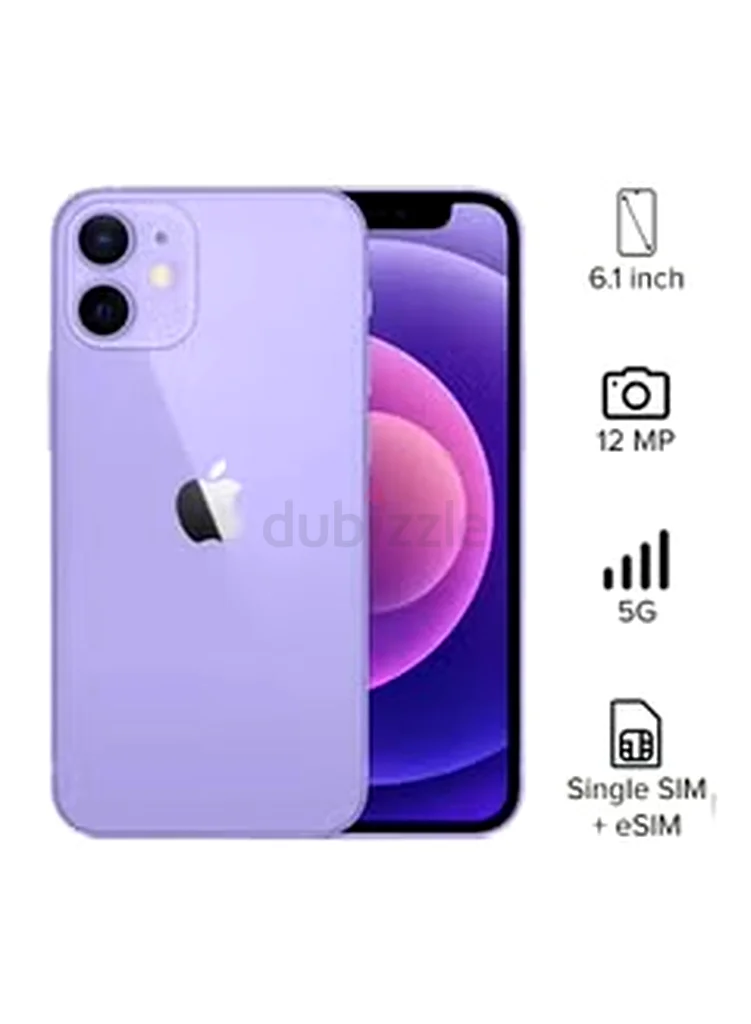 آبل  
آيفون 12 مع فيس تايم 128 جيجابايت باللون البنفسجي 5G - إصدار الشرق الأوسط، صحة البطارية 92%63222843777922112