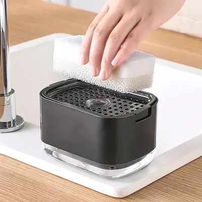 KITCHEN SPONGE HOLDER, SOAP DISPENSING SPONGE HOLDER, SINK TOP ORGANISER