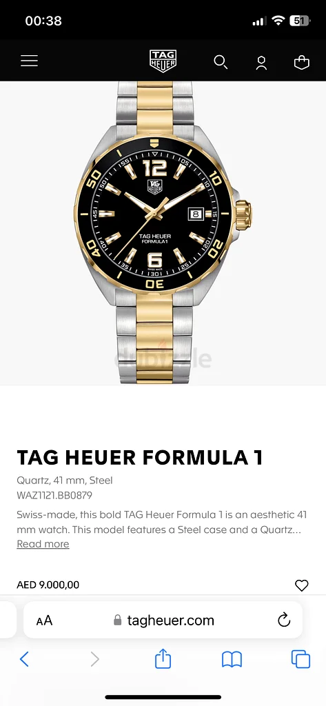 TAG Heuer Formula 1 Men’s Watch62935675442179112