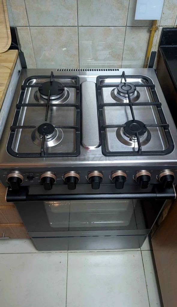 Toshiba Gas Cooker, 60cm, 4 Gas Burners, TBA-24BMG4G089KS-SA Black/Gray | FREE DELEVIRY | INSTALLATI63168524546689112