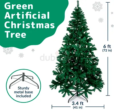 Brighten Your Holidays with This 6 ft Green Artificial Christmas Tree! (2 trees)