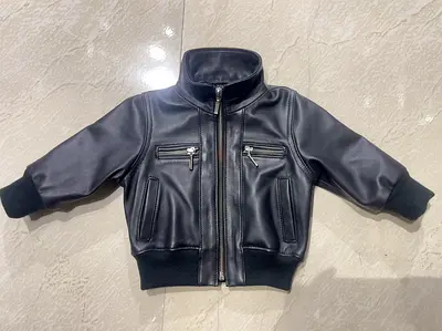Stylish Black Leather Jacket for Kids