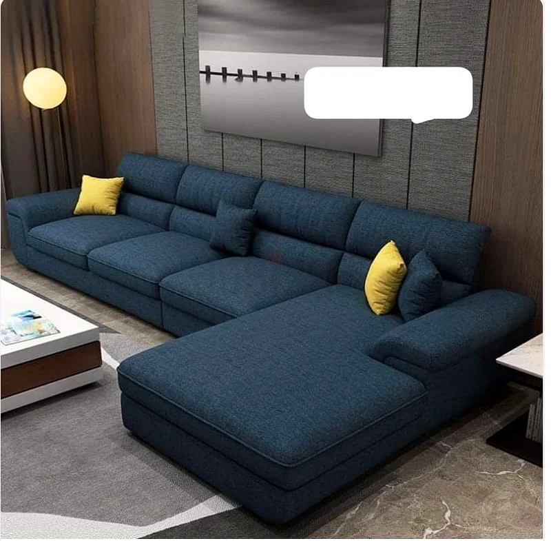 أريكة فاخرة على الطراز الشيرستونية على شكل حرف L باللون الأزرق الأنيق63267358337027117