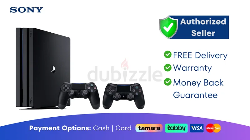 Sony PS4 Pro - 1TB - Black - 2 Controller ● PlayStation | Warranty | FREE Delivery | AJM1432632660823919371111