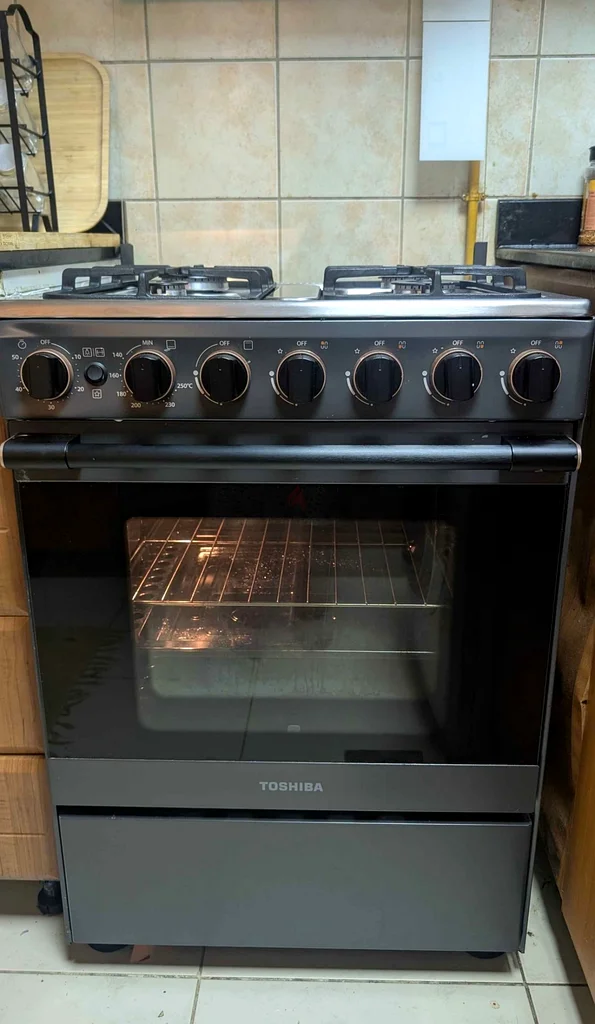 Toshiba Gas Cooker, 60cm, 4 Gas Burners, TBA-24BMG4G089KS-SA Black/Gray | FREE DELEVIRY | INSTALLATI63168524546689111