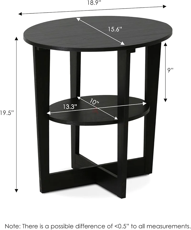 Stylish Black rounded Side Table - Perfect Addition to Your Space!63216347572994111
