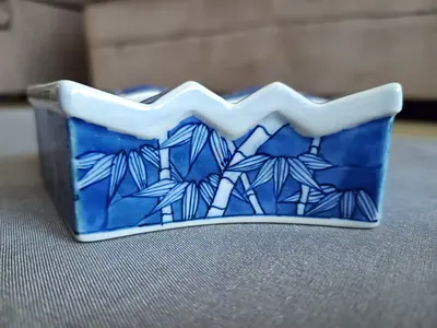 Vintage Japanese Kutani-Yaki Porcelain Ceramic Dish Bowl Ashtray