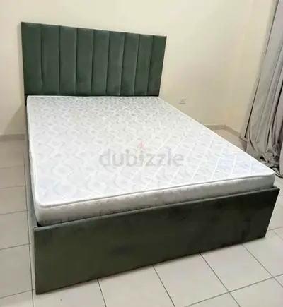 Elegant Queen Size Bed with Plush Upholstery