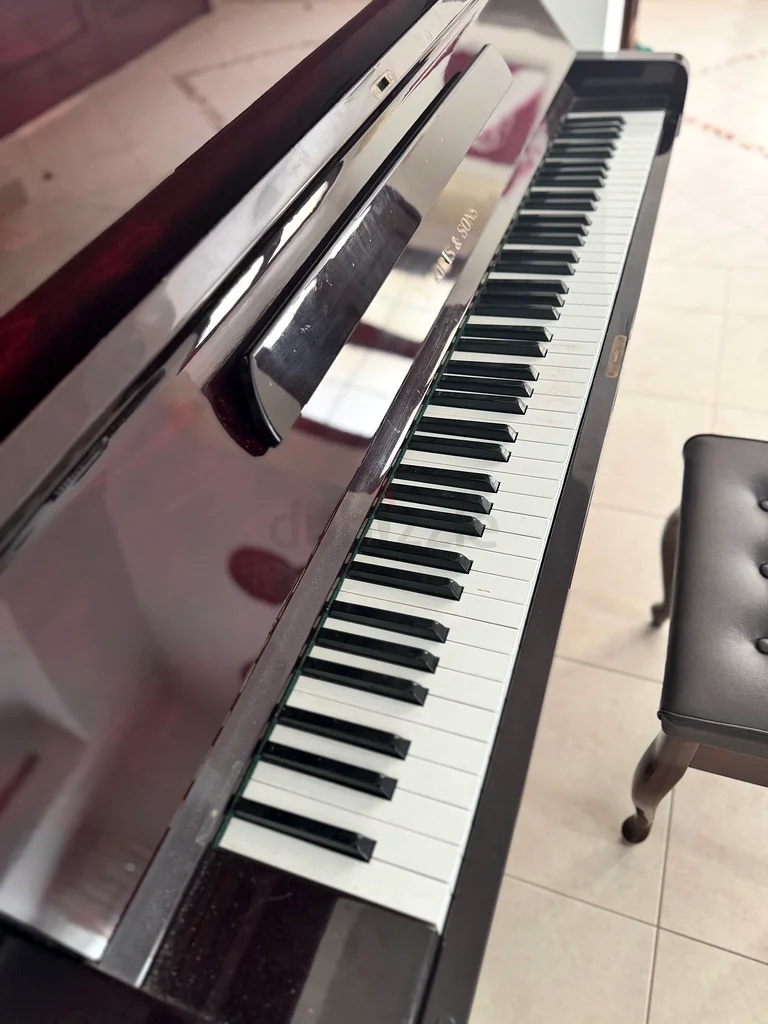 British Expat owned, Elegant Up Right Piano with Matching Bench for Sale!63263494701826112