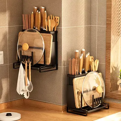 KITCHEN UTENSIL HOLDER, WALL MOUNT  COUNTERTOP KITCHEN ORGANISER, SPOON, KNIFE  CUTTING BOARD HOLD