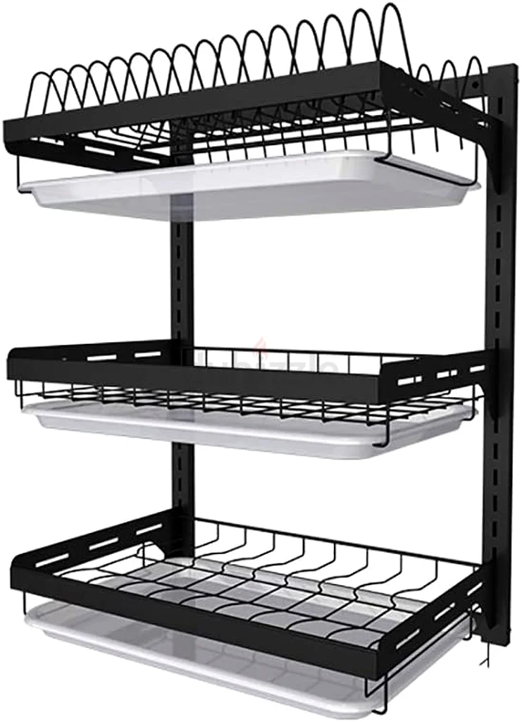 KITCHEN DISH RACK, WALL MOUNT 3 LAYER STAINLESS STEEL DISH DRYING RACK, KITCHEN PLATE RACK63219338255745112