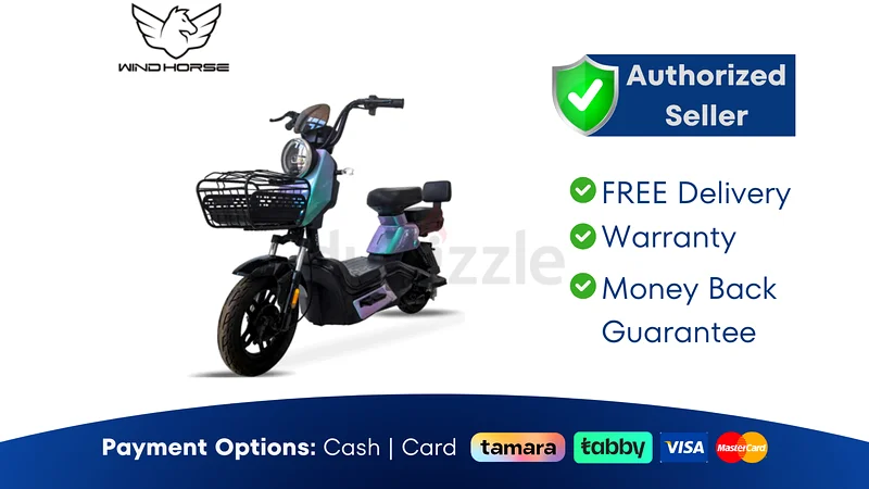 دراجة كهربائية ويند هورس M6 ● جديدة بالكامل | ضمان لمدة سنة | توصيل مجاني | AD284663266084656513114