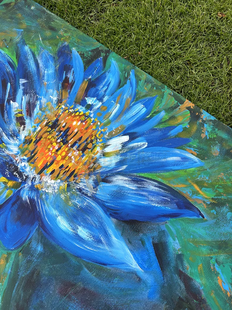 Acrylic painting on canva “Blue Lilly”63195112622850111