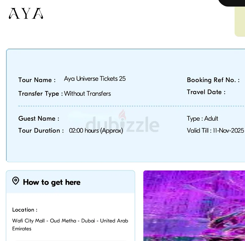 Aya universe ticket Just ONE62929656112642112