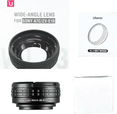 WL-3 Wide Angle Lens for Sony ZV-E10 A7C, Ulanzi WL-3 18mm Wide