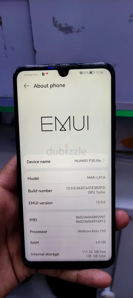 Huawei p30lite- 4gb Ram, 128gb storage, physical dual sim63215874144001112