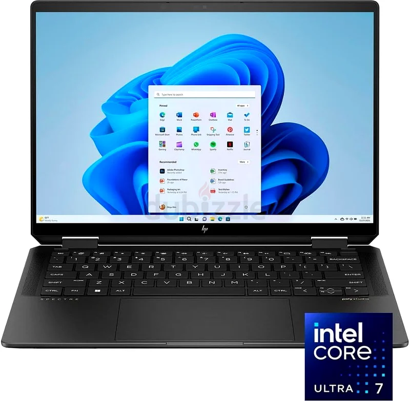 جهاز كمبيوتر محمول HP Spectre x360 ثنائي الاستخدام، شاشة لمس 14 بوصة، معالج Intel Evo Core Ultra 7 155H، بطاقة رسوميات Arc، ذاكرة وصول عشوائي 16 جيجابايت من نوع LPDDR5، وسعة تخزين 1 تيرابايت63255532083458112