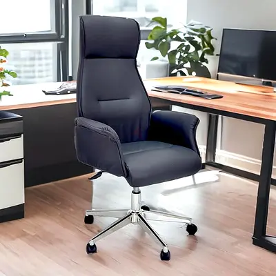 Highback leather revolving heavy-duty chair