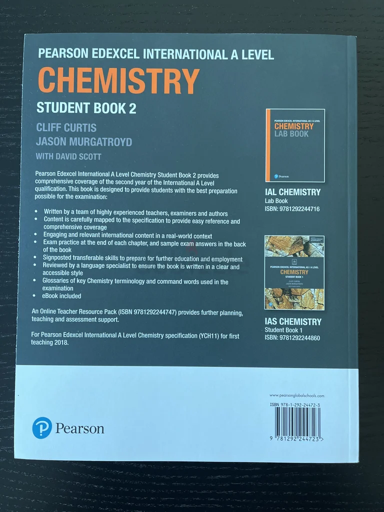 كتاب الطالب الدولي في الكيمياء لمستوى Pearson Edexcel المتقدم 262936652785538111