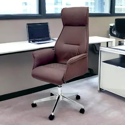 Highback leather revolving heavy-duty chair