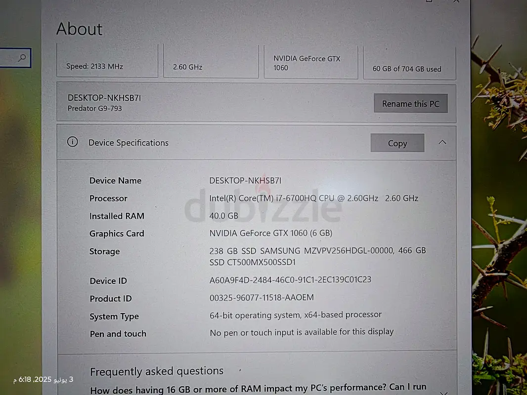 Acer Predator 17 4K i7 GPU 1060 Gaming63255525872385111