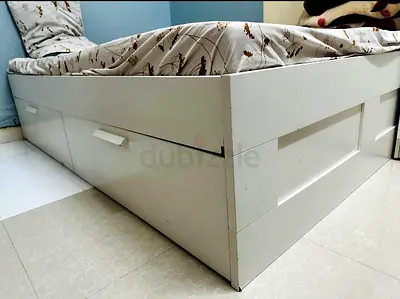 IKEA brimnes king size 180 x 200 bed frame with mattress and 4 underneath storage drawers.