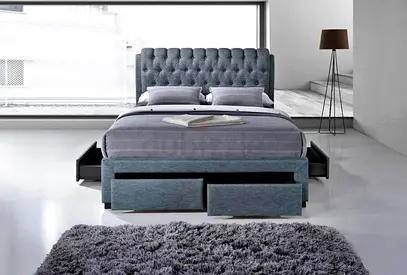 New Elegant Modern King Bed with Storage Drawers - Cash on delivery
