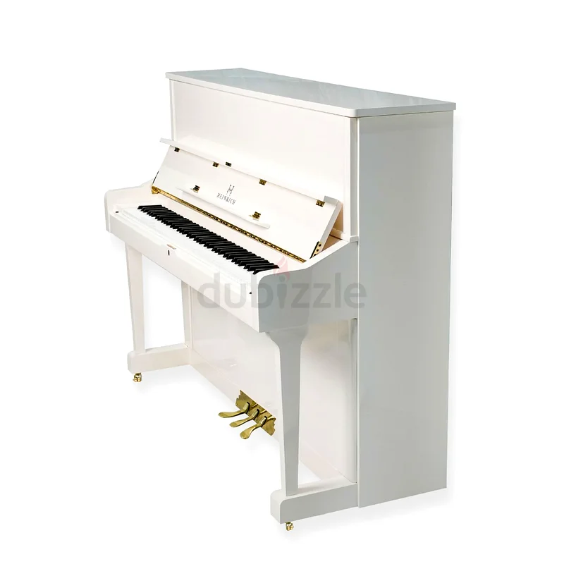 Heinrich HUP-121W Upright Piano – High Gloss White63265605356930111