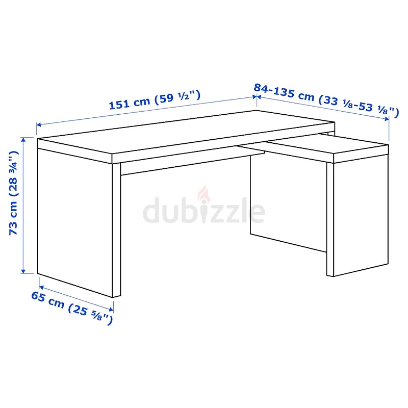 IKEA - White Desk with Pull-Out Panel63222347341313113